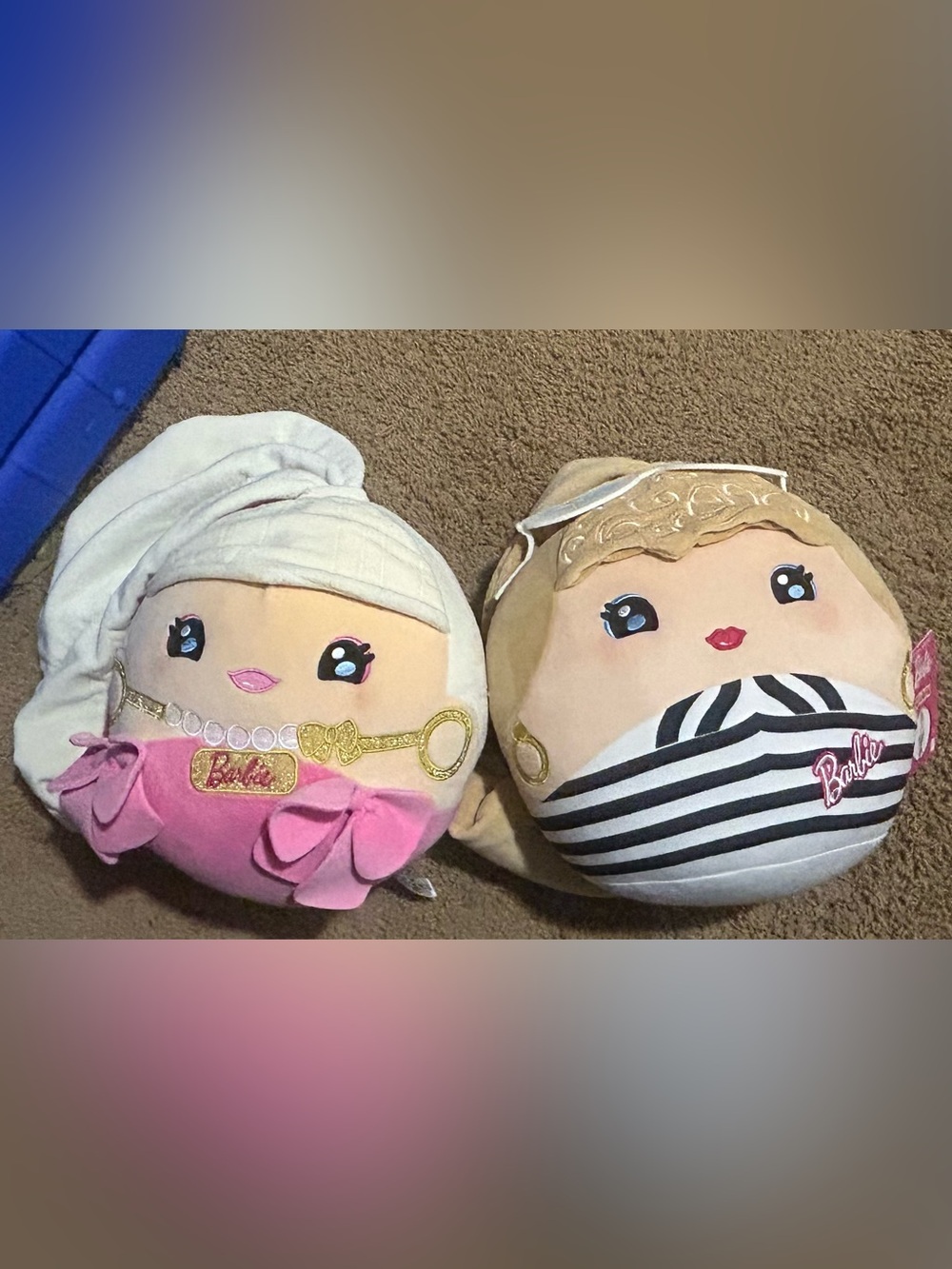 Mattel Barbie Cuutopia Fancy Pink Dress & Black and White Plush Dolls - 10”
